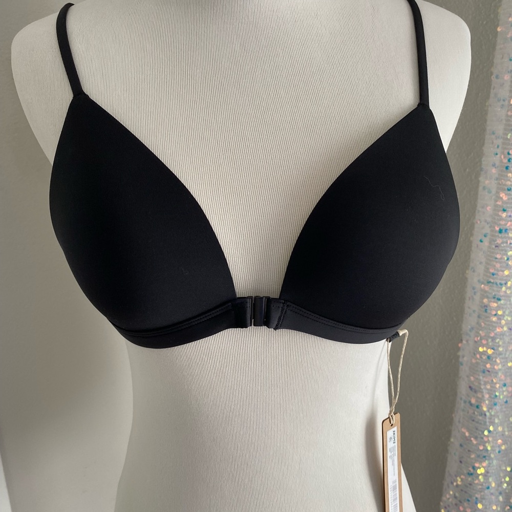 Skims Wireless Form Triangle Front Close Super Push Up Bra - NWT - Black - 36a - Picture 2 of 8